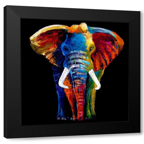 Great Elephant Black Modern Wood Framed Art Print with Double Matting by Summer, Clara