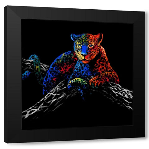 The Cheetah Black Modern Wood Framed Art Print with Double Matting by Summer, Clara
