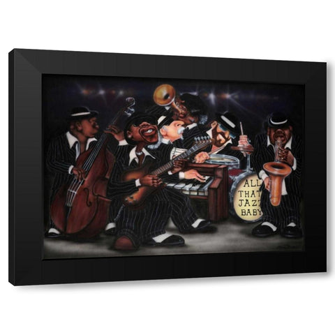 All That Jazz-Baby Black Modern Wood Framed Art Print with Double Matting by Jones, Leonard