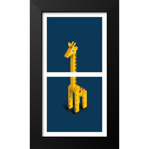 Giraffe Black Modern Wood Framed Art Print by Jensen, Bo Virkelyst
