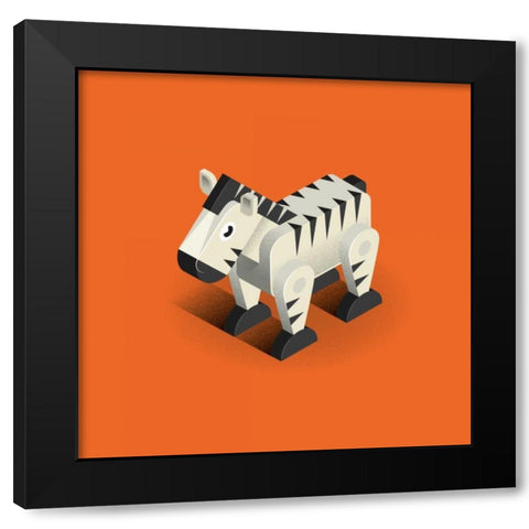 Zebra Black Modern Wood Framed Art Print by Jensen, Bo Virkelyst