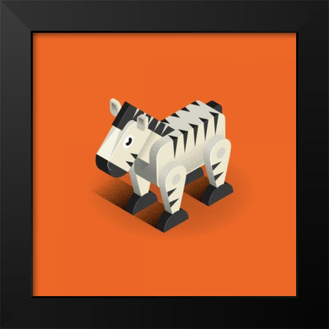 Zebra Black Modern Wood Framed Art Print by Jensen, Bo Virkelyst