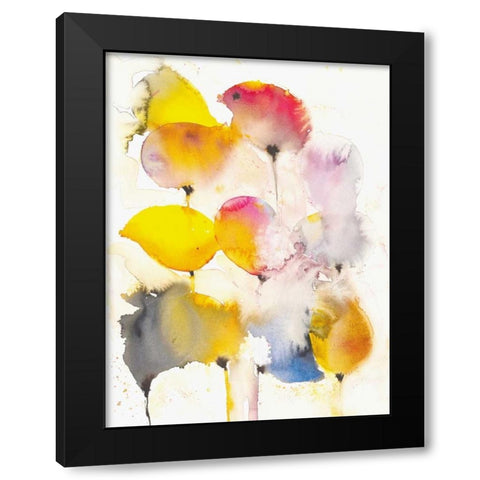 Leaves Falling II Black Modern Wood Framed Art Print by Johannesson, Karin