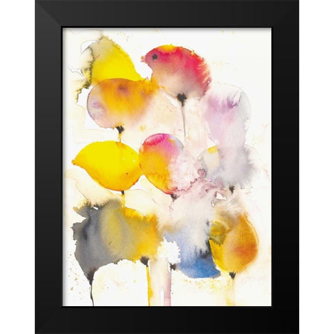 Leaves Falling II Black Modern Wood Framed Art Print by Johannesson, Karin