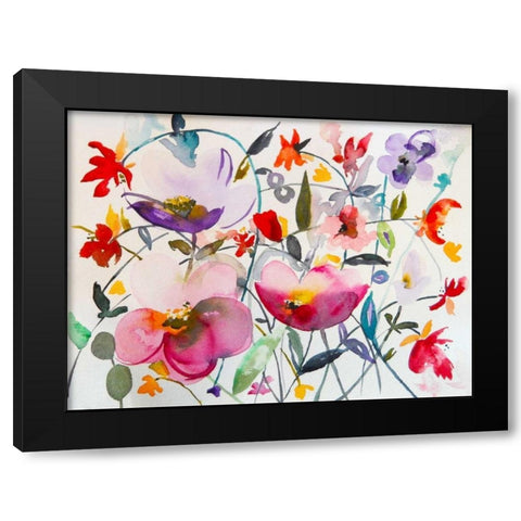 Bohemian Garden Black Modern Wood Framed Art Print by Johannesson, Karin