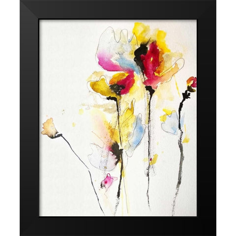 Sweet Peas Black Modern Wood Framed Art Print by Johannesson, Karin