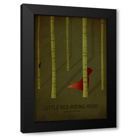 Little Red Riding Hood Black Modern Wood Framed Art Print by Jackson, Christian