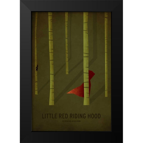 Little Red Riding Hood Black Modern Wood Framed Art Print by Jackson, Christian