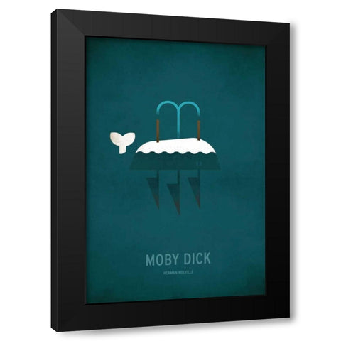 Moby Dick Minimal Black Modern Wood Framed Art Print by Jackson, Christian