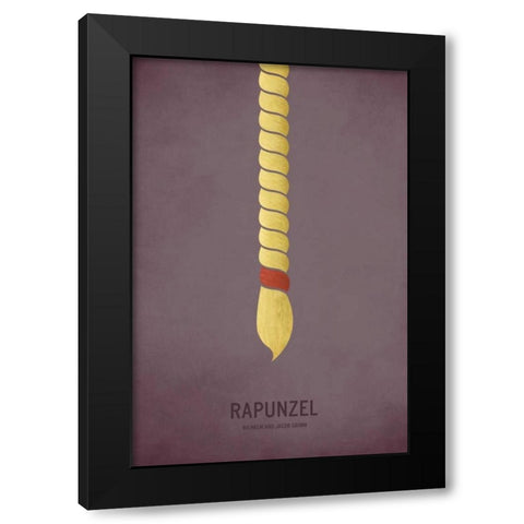 Rapunzel Black Modern Wood Framed Art Print with Double Matting by Jackson, Christian