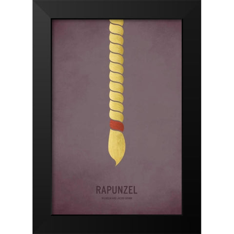 Rapunzel Black Modern Wood Framed Art Print by Jackson, Christian