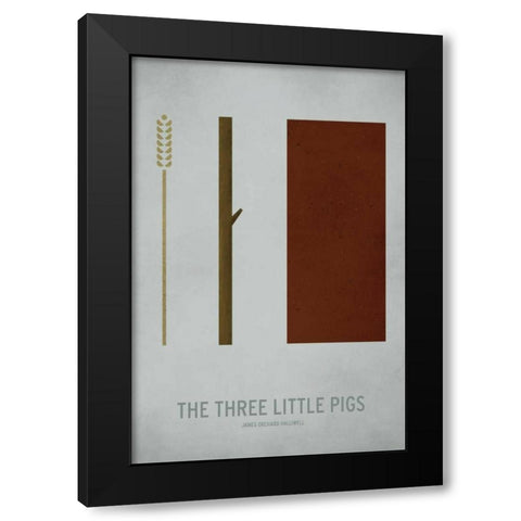 Three Little Pigs Black Modern Wood Framed Art Print by Jackson, Christian