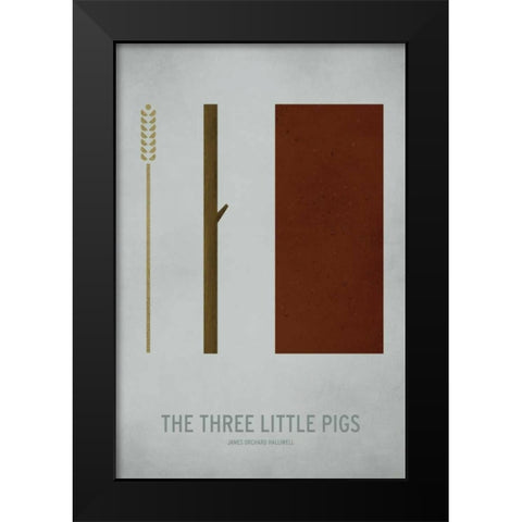 Three Little Pigs Black Modern Wood Framed Art Print by Jackson, Christian