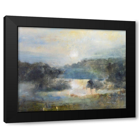 Valley Blue Black Modern Wood Framed Art Print with Double Matting by Jennings, J Austin