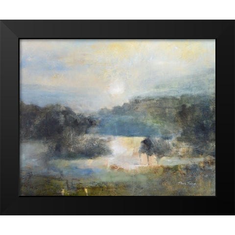 Valley Blue Black Modern Wood Framed Art Print by Jennings, J Austin