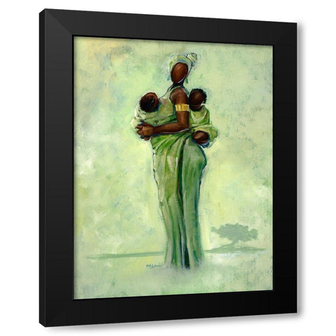 Raising Two Nations Black Modern Wood Framed Art Print with Double Matting by Jackson, Robert