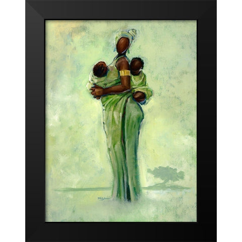 Raising Two Nations Black Modern Wood Framed Art Print by Jackson, Robert