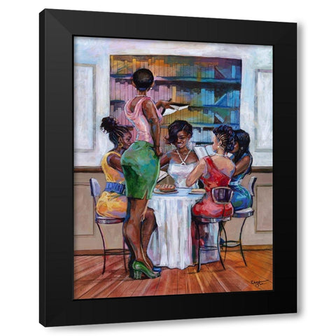 The Book Club III Black Modern Wood Framed Art Print by Jackson, Robert
