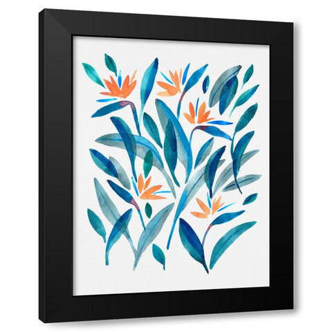 Bird of Paradise Flower 2 Black Modern Wood Framed Art Print by Juncos, Cami