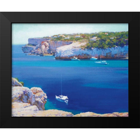 Cala Llombards Black Modern Wood Framed Art Print by Krioutchkov, Alex Hook