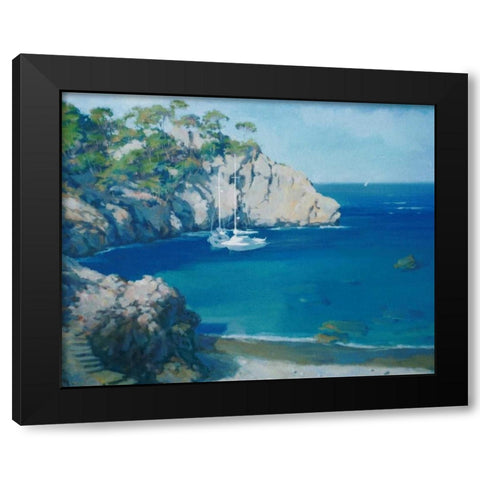 Cala Secreta Black Modern Wood Framed Art Print by Krioutchkov, Alex Hook