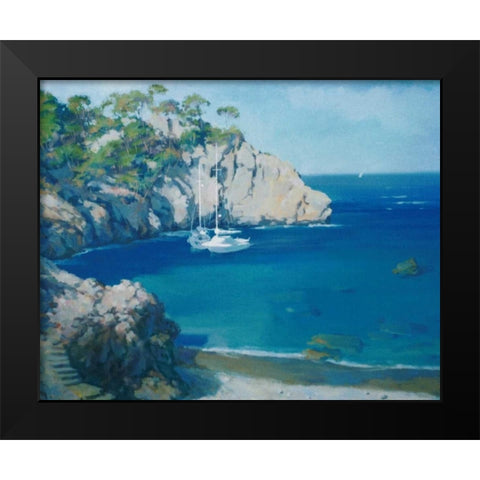 Cala Secreta Black Modern Wood Framed Art Print by Krioutchkov, Alex Hook