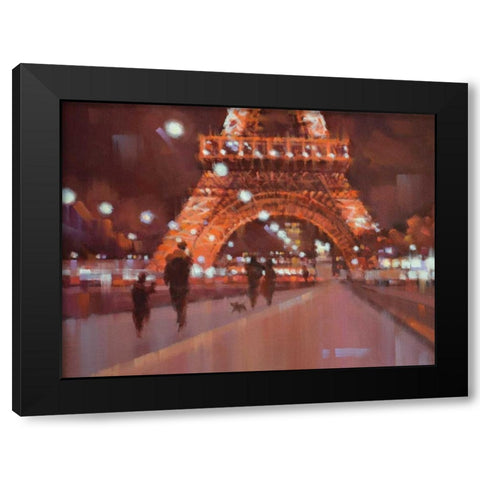Paris at Night Black Modern Wood Framed Art Print with Double Matting by Krioutchkov, Alex Hook