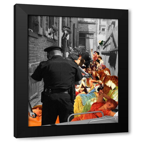 Crackdown Black Modern Wood Framed Art Print by Kite, Barry