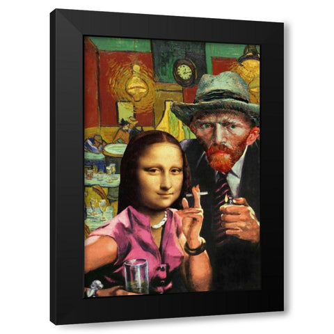 Ladies Night Black Modern Wood Framed Art Print with Double Matting by Kite, Barry