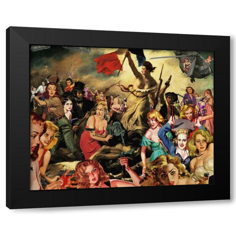 Liberty Leading Black Modern Wood Framed Art Print with Double Matting by Kite, Barry