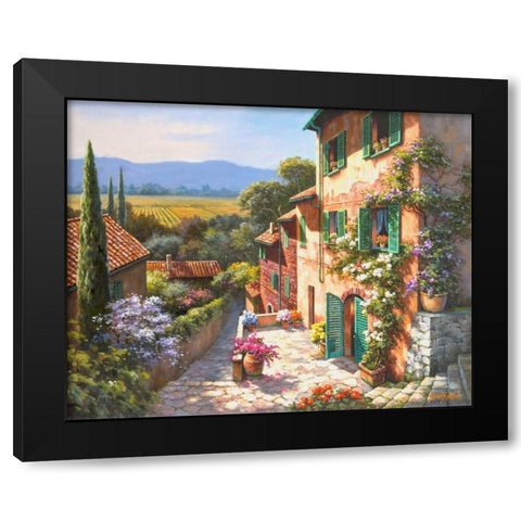 Spring in the Valley Black Modern Wood Framed Art Print by Kim, Sung