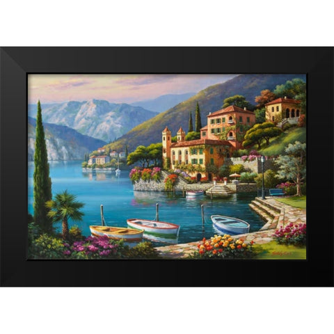 Villa Bella Vista Black Modern Wood Framed Art Print by Kim, Sung