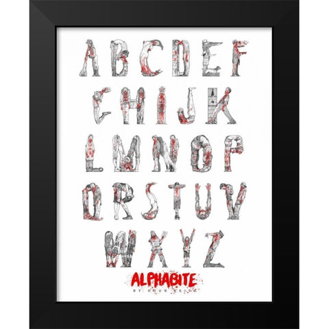 Alphabite Black Modern Wood Framed Art Print by Keith, Doug