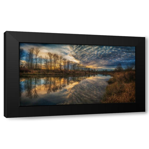Angel Wings Black Modern Wood Framed Art Print with Double Matting by Kostka, Vladimir