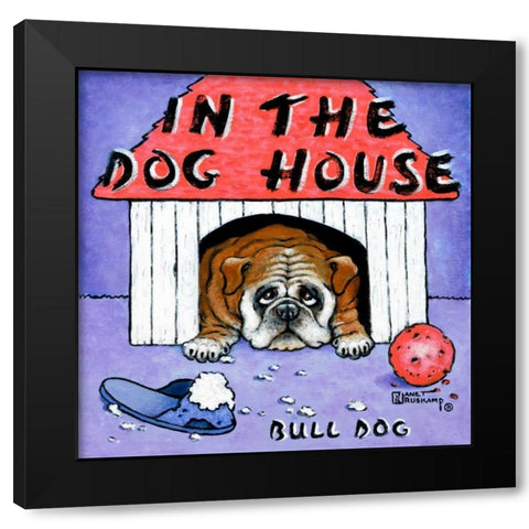 In the Dog House Black Modern Wood Framed Art Print with Double Matting by Kruskamp, Janet