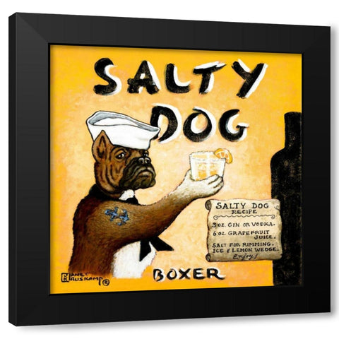 Salty Dog Black Modern Wood Framed Art Print with Double Matting by Kruskamp, Janet