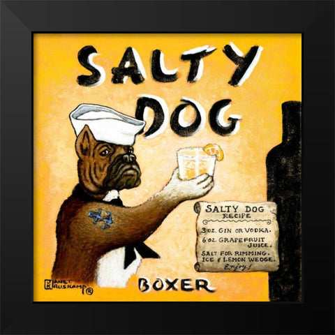 Salty Dog Black Modern Wood Framed Art Print by Kruskamp, Janet