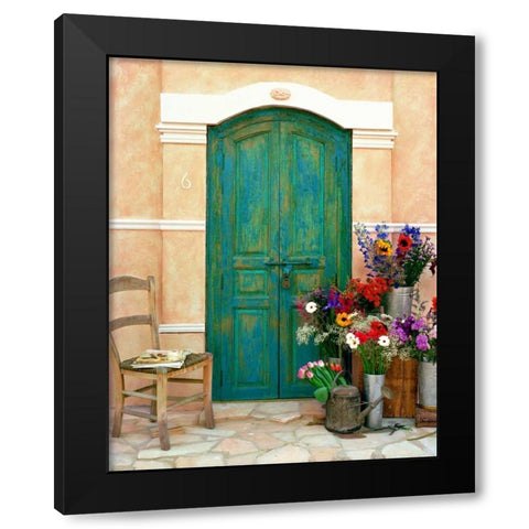 Fleuriste, Provence Black Modern Wood Framed Art Print with Double Matting by Klug, Alan