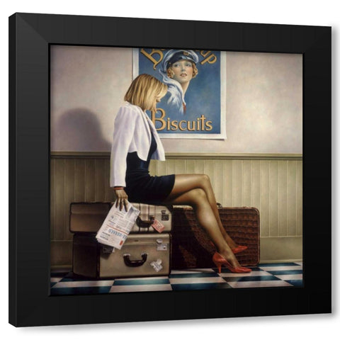 Biscuits Black Modern Wood Framed Art Print with Double Matting by Kelley, Paul
