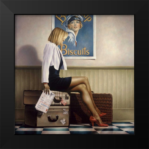 Biscuits Black Modern Wood Framed Art Print by Kelley, Paul