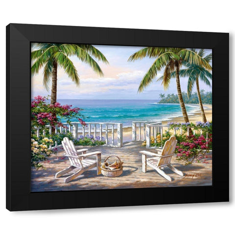 Coastal View Black Modern Wood Framed Art Print with Double Matting by Kim, Sung