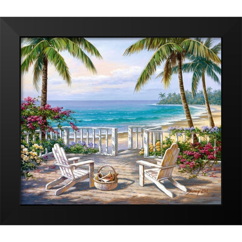 Coastal View Black Modern Wood Framed Art Print by Kim, Sung