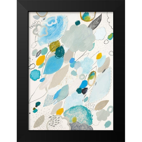 Blue Lightening Black Modern Wood Framed Art Print by Kleinpeter, Maggie