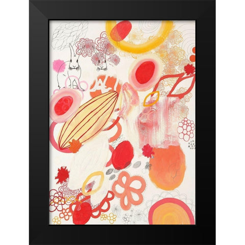 Funnie Bunnies Go To Space Black Modern Wood Framed Art Print by Kleinpeter, Maggie