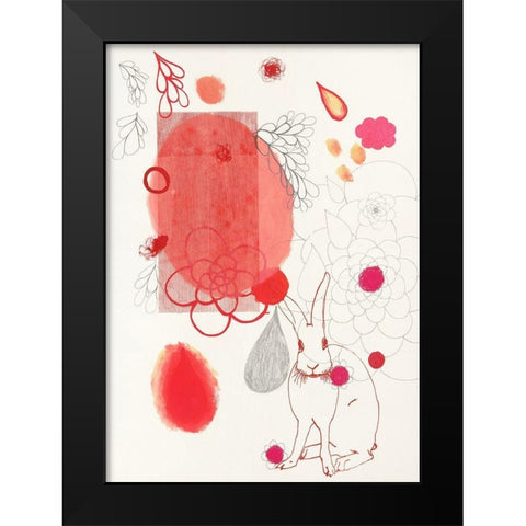 Funny Bunny Makes An Appearance Black Modern Wood Framed Art Print by Kleinpeter, Maggie