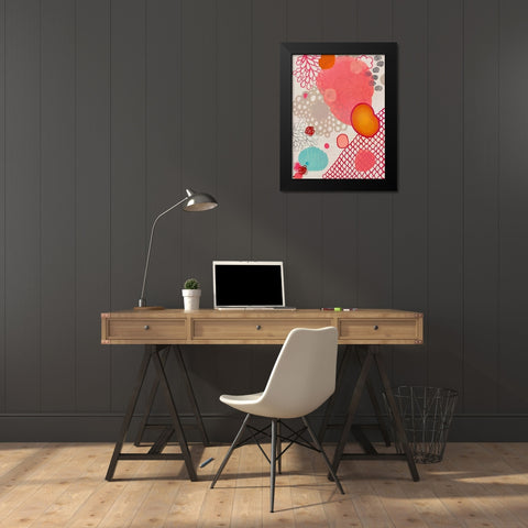 Pink Dragon Bubblegum Black Modern Wood Framed Art Print by Kleinpeter, Maggie