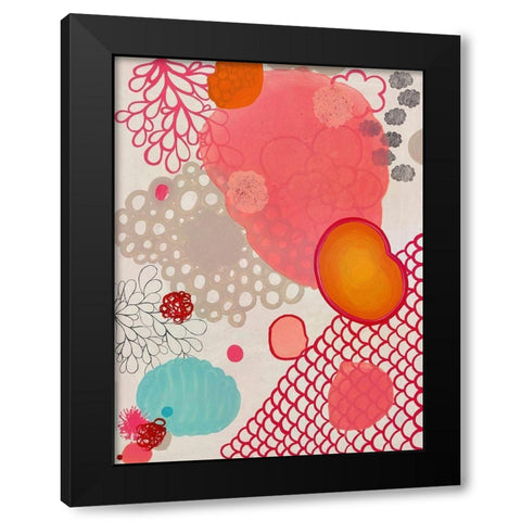 Pink Dragon Bubblegum Black Modern Wood Framed Art Print by Kleinpeter, Maggie