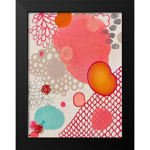 Pink Dragon Bubblegum Black Modern Wood Framed Art Print by Kleinpeter, Maggie
