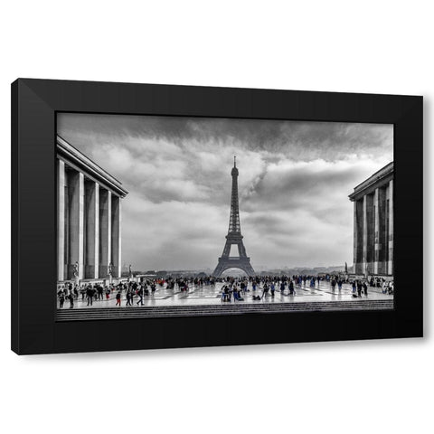 Eiffel Black Modern Wood Framed Art Print by Kostka, Vladimir