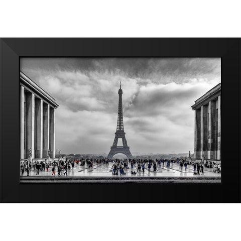 Eiffel Black Modern Wood Framed Art Print by Kostka, Vladimir